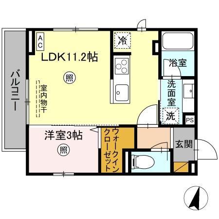 プラデーラ(1LDK/2階)の間取り写真