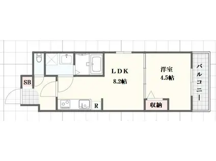 アーバンコート加古川(1LDK/1階)の間取り写真