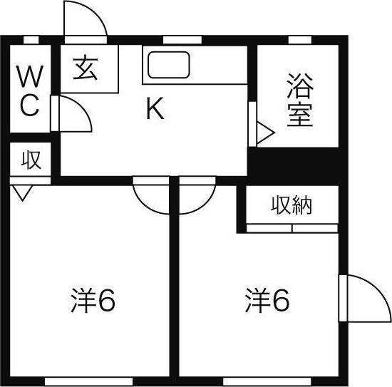 リバーサイド91(2K/2階)の間取り写真