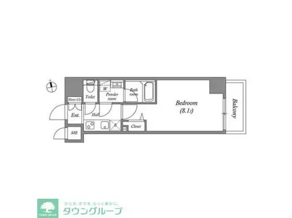 GRAN PASEO本郷三丁目(1K/9階)の間取り写真