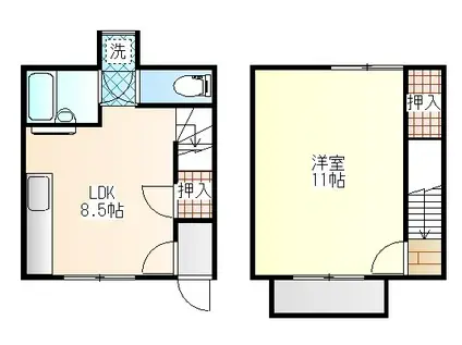 コーポペガサス(1LDK/2階)の間取り写真