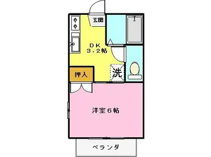 リバストン(1DK/1階)の間取り写真