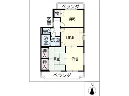 ルミエール(3DK/2階)の間取り写真