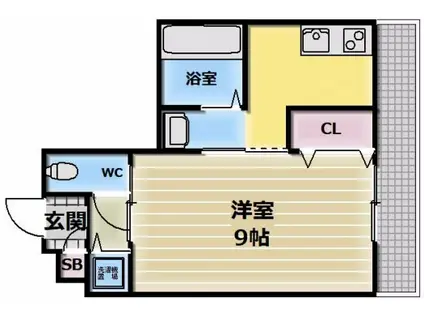 エクレール上小阪(1K/1階)の間取り写真