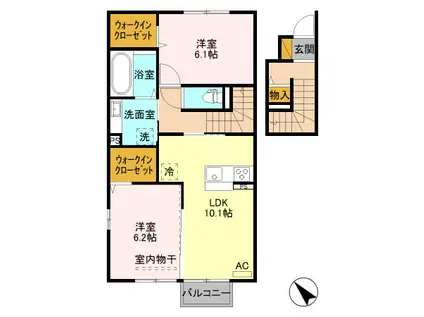 BEST HOUSE III(2LDK/2階)の間取り写真