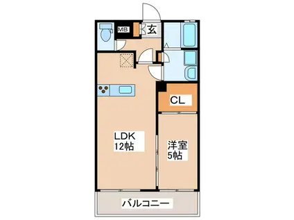 キャナルアーク(1LDK/2階)の間取り写真