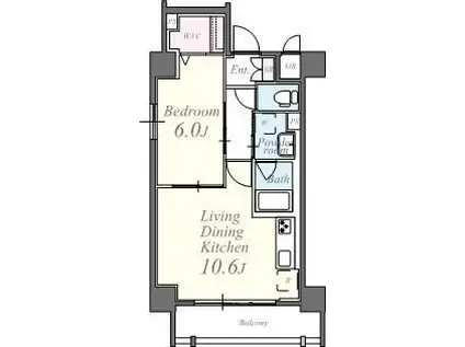 エリタージュ根岸(1LDK/7階)の間取り写真