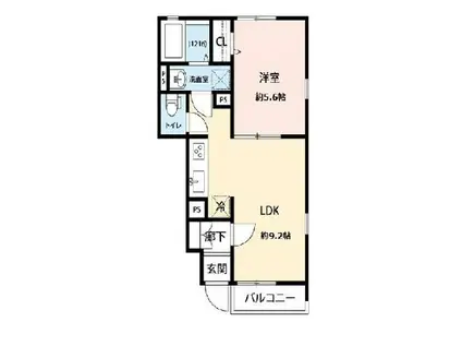 アムールアンバー(1LDK/1階)の間取り写真