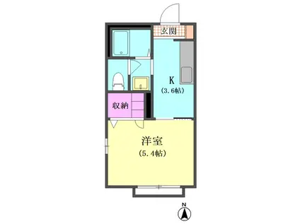 プティート西蒲田(1K/1階)の間取り写真