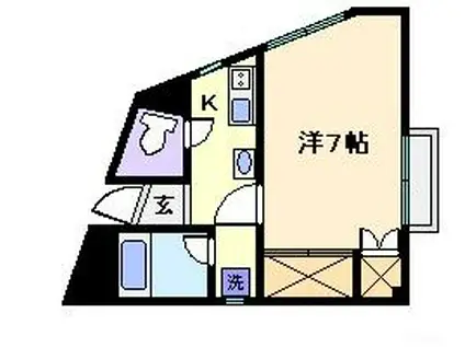 コスモビュー(1K/1階)の間取り写真