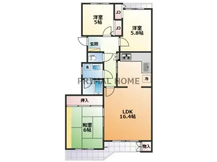 TSGARDEN横浜反町(3LDK/5階)の間取り写真