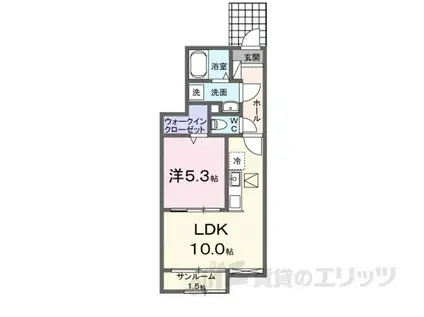 OAK・SERIO(1LDK/1階)の間取り写真