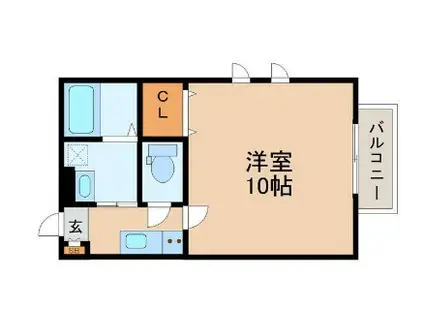 パークフォレスト黒松(1K/1階)の間取り写真