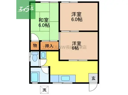 パークハイツ野田A(3K/1階)の間取り写真