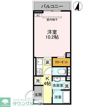 D-SERENO新倉 I(1K/1階)の間取り写真