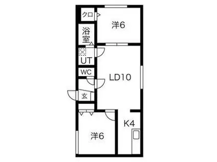 LAPIS-LAZULI白石(2LDK/4階)の間取り写真