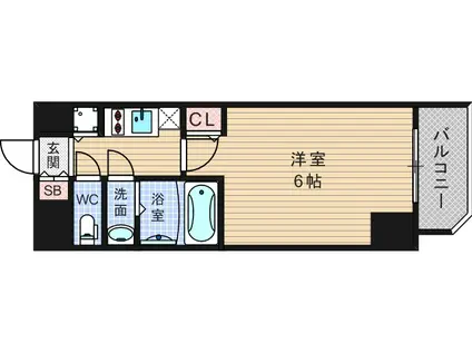 ララプレイス阿波座駅前フェリオ(1K/8階)の間取り写真