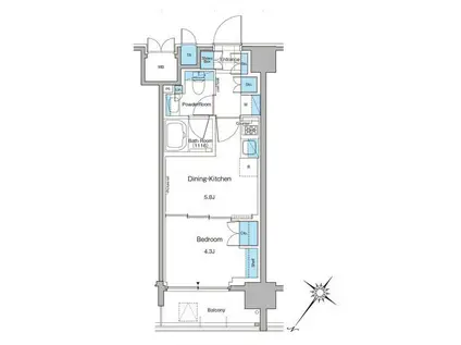 ルフォンプログレ西大井プレミア(1DK/8階)の間取り写真