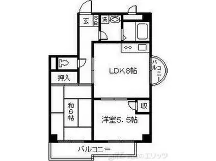 ワイズフィールド(2LDK/4階)の間取り写真