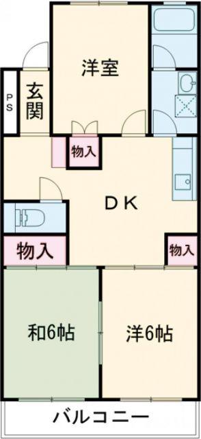 オーシャンコート(3DK/3階)の間取り写真