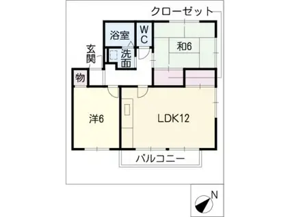 ハピネス82棟(2LDK/1階)の間取り写真