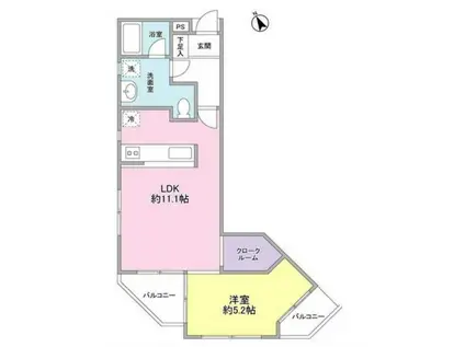 セローセロー自由が丘(1LDK/1階)の間取り写真