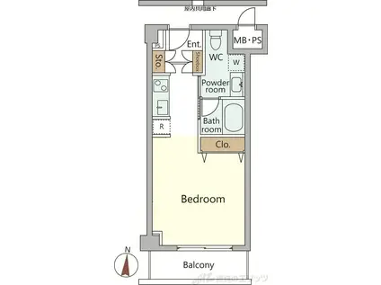 マインズ・コム高槻天神(ワンルーム/1階)の間取り写真