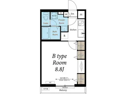 リブリ・大宮土呂(1K/1階)の間取り写真