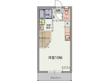 ＪＲ山口線 湯田温泉駅 徒歩19分 2階建 築12年(ワンルーム/1階)の間取り写真
