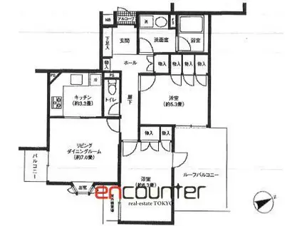 ソフィアコート南荻窪(2LDK/3階)の間取り写真