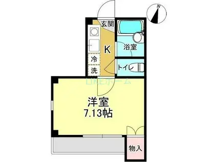 オークマンション(1K/2階)の間取り写真
