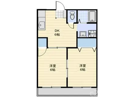 ピジョンステージB(2DK/2階)の間取り写真