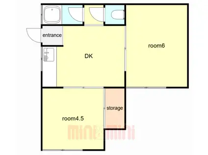 垂水区下畑町アパート(2DK/1階)の間取り写真
