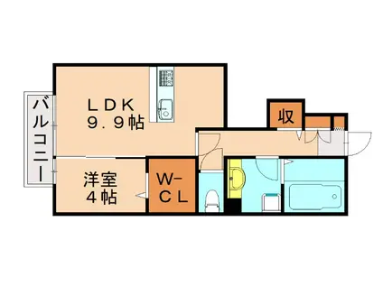 フォンティーヌ(1LDK/1階)の間取り写真