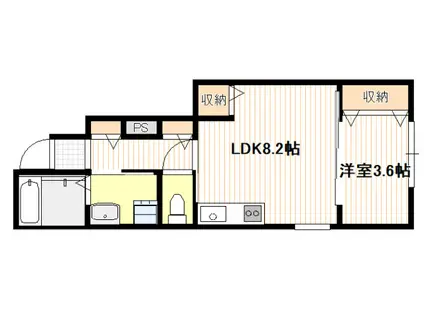 ブロギ―南栄(1LDK/1階)の間取り写真