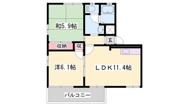 プリミエール一色(2LDK/1階)の間取り写真