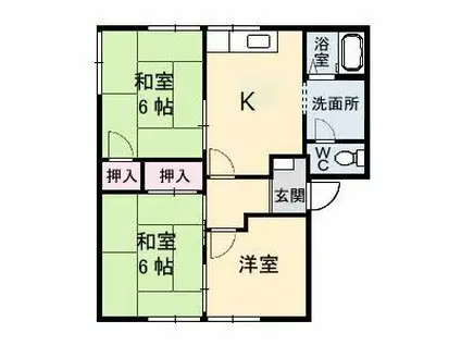 フレグランス佐々木D棟(3K/1階)の間取り写真