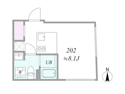 TRIAS441(1DK/2階)の間取り写真