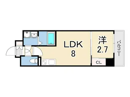 LIVIAZ KOBE LAMER(1LDK/8階)の間取り写真