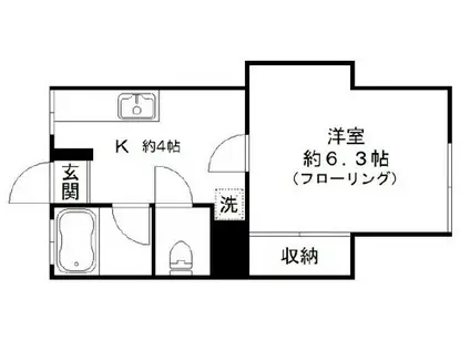 ハウス7(1K/1階)の間取り写真
