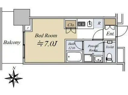 大崎駅西口F南地区市街地再開発(ワンルーム/9階)の間取り写真