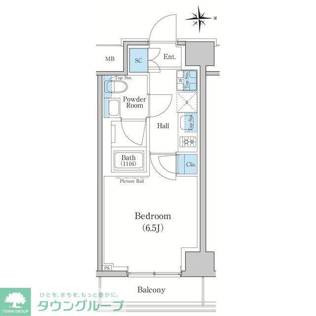 スタイリオ新丸子ノース(1K/6階)の間取り写真