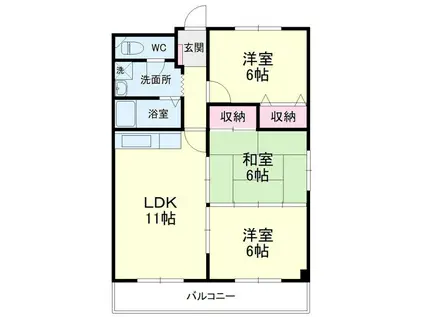 ヴェルメゾン飯尾(3LDK/2階)の間取り写真