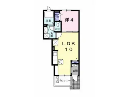 グランドペアレンツ浅井II A(1LDK/1階)の間取り写真