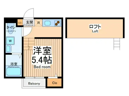 古淵メルカード(1K/1階)の間取り写真