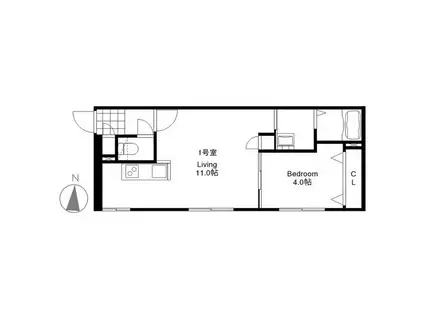 PINO COLLINA 1414(1LDK/4階)の間取り写真