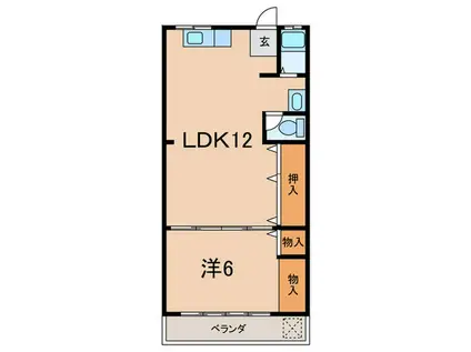 コーポ北村(1LDK/3階)の間取り写真