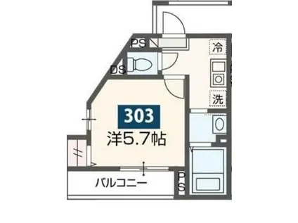 MELDIA(1K/3階)の間取り写真