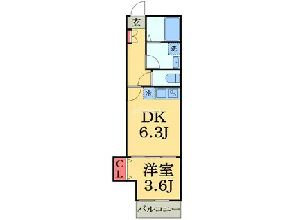 ラ・コンシェリー東千葉(1DK/3階)の間取り写真