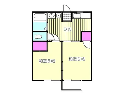 シティーハイム蘇野(2DK/2階)の間取り写真